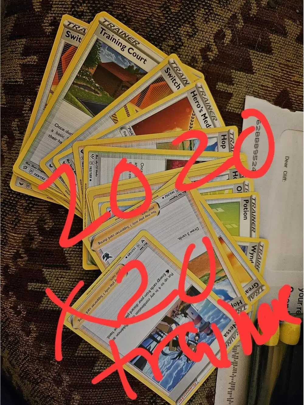 Lot of 20 - 2020 Pokemon Trainer Cards - RAW Mint